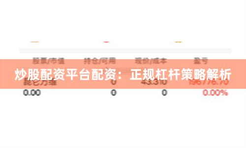 炒股配资平台配资：正规杠杆策略解析
